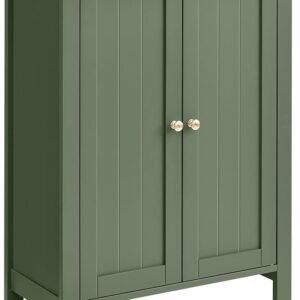 VASAGLE Floor Storage Cabinet, Freestanding Storage Unit with 2 Adjustable Shelves, for Bathroom Living Room Dining Kitchen